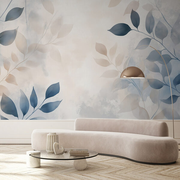 Soft leaves on a gentle backdrop Wall mural Soft leaves on a gentle backdrop