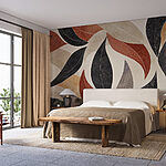 Wall murals Dynamic leaves in earthy tones.