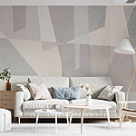 Wall murals White and grey background