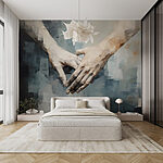 Wall murals Hands connecting in gentle embrace.