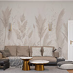 Wall murals Delicate plants in soft shades.