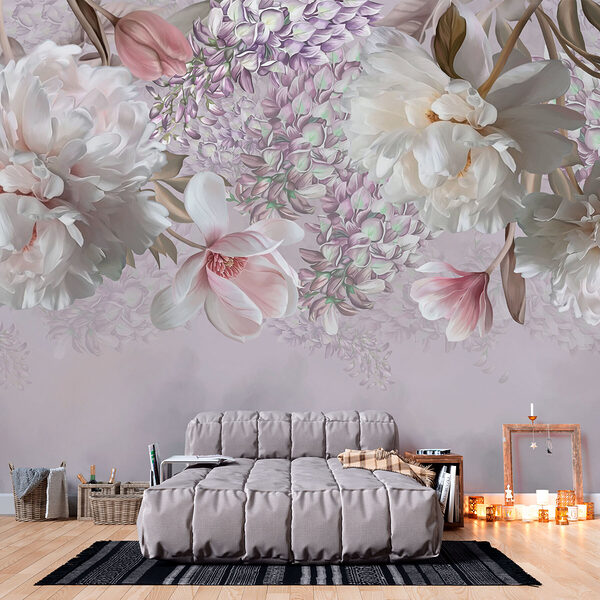 Delicate blossoms in soft hues Wall murals Delicate blossoms in soft hues