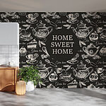 Wall murals Wallpaper with teapots and cups