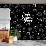 Wall murals Black and white image of food