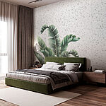 Wall murals Plant with leaves on a white surface