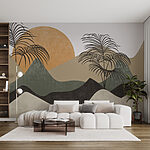 Wall murals Palm trees and mountains