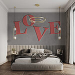 Wall murals Love in bold, playful letters.