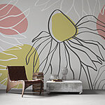 Wall murals Drawing of a flower
