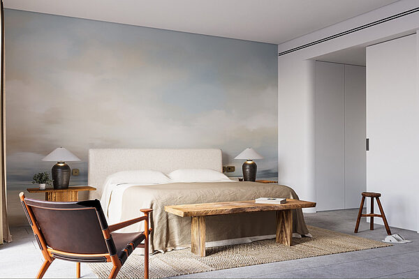 Landscape with a body of water and clouds Wall murals Landscape with a body of water and clouds