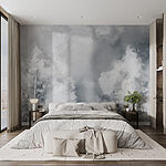 Wall murals Group of trees with smoke