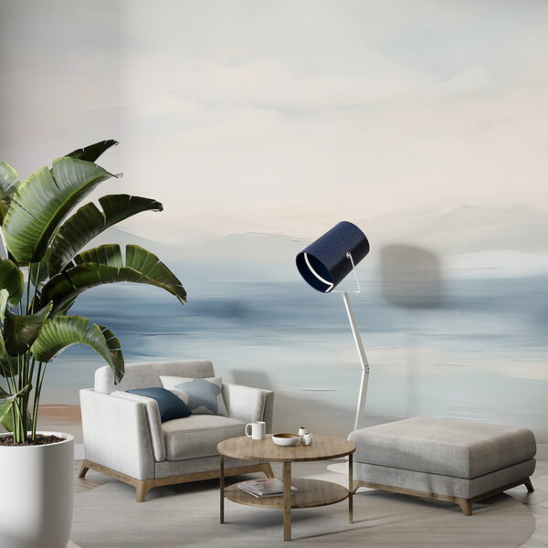 Water with a cloudy sky Wall mural Water with a cloudy sky