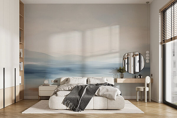 Water with a cloudy sky Wall murals Water with a cloudy sky