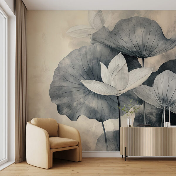 Serene lotus in gentle hues Wall murals Serene lotus in gentle hues