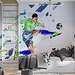Wall murals Man kicking a football ball