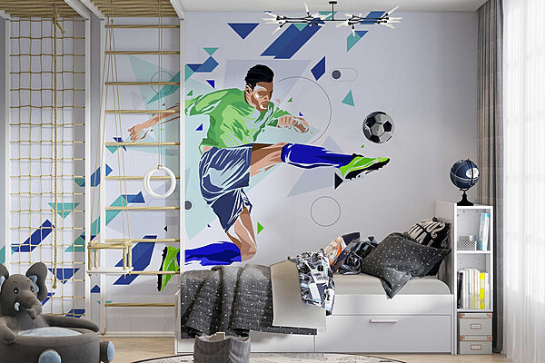 Man kicking a football ball Wall murals Man kicking a football ball