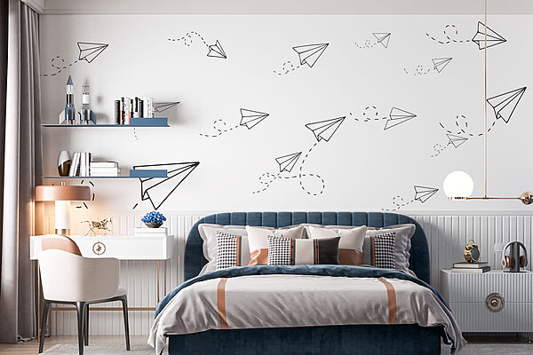 Group of paper planes Wall murals Group of paper planes
