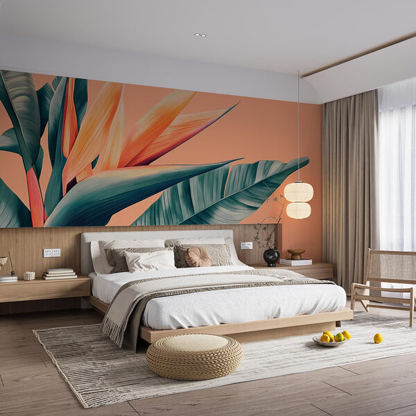 Vibrant tropical flower arrangement Wall murals Vibrant tropical flower arrangement