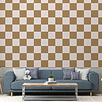 Wall murals Brown and white checkered pattern