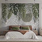 Wall murals Row of green leaves