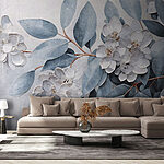 Wall murals Painting of flowers and leaves