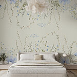 Wall murals Watercolor painting of flowers and leaves