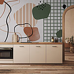 Wall murals Colorful pattern with black lines and dots