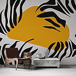 Wall murals Yellow and black striped pattern