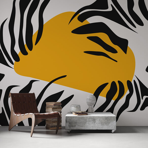 Yellow and black striped pattern Wall murals Yellow and black striped pattern