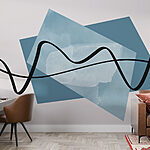 Wall murals Black line on a blue rectangle