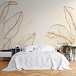 Wall murals Elegant botanical illustrations of leaves