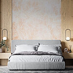 Wall murals White line drawing of flowers