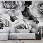 Wall murals Group of roses with leaves