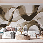 Wall murals Soft waves in neutral tones.