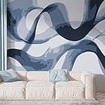 Wall murals Blue and white swirls