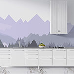 Wall murals Mountain range with trees