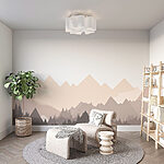 Wall murals Mountain range with trees