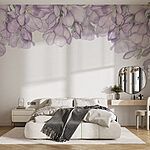 Wall murals Row of purple flowers