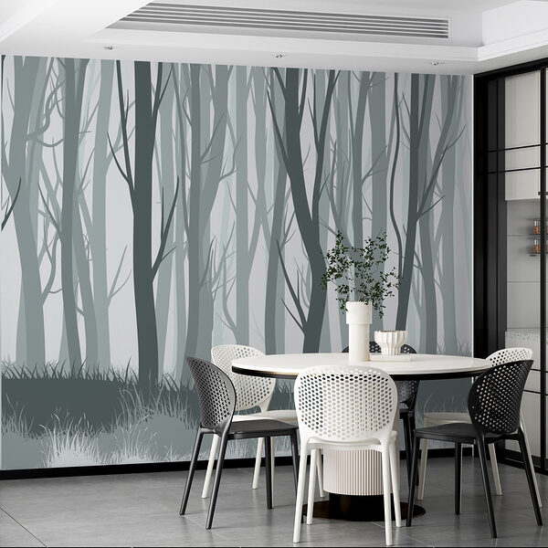 Group of trees in a forest Wall murals Group of trees in a forest