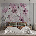 Wall murals Group of pink flowers