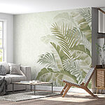 Wall murals Fresh greenery against a subtle backdrop