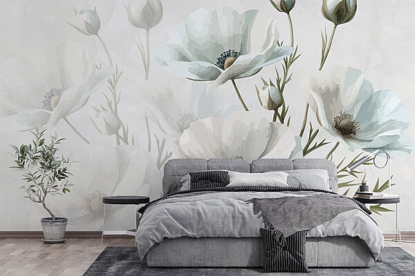 Group of white flowers Wall murals Group of white flowers