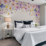 Wall murals Group of flowers on a white background