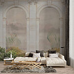 Wall murals Wallpaper with a stone archway and plants