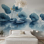 Wall murals Water lily pads in a row