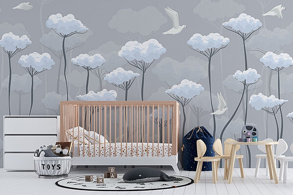 Birds flying in the clouds Wall murals Birds flying in the clouds
