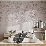 Wall murals Delicate blooms and fluttering butterflies