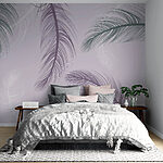 Wall murals Delicate feathers on soft background