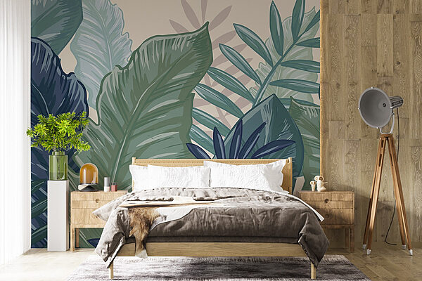 Vibrant tropical foliage design Wall murals Vibrant tropical foliage design
