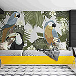 Wall murals Group of birds on a tree branch
