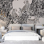 Wall murals Pattern of cheetahs and plants